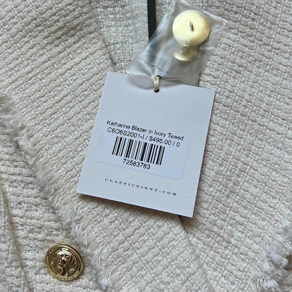Classic Six Katharine Blazer in Ivory Tweed - Picture 4 of 7